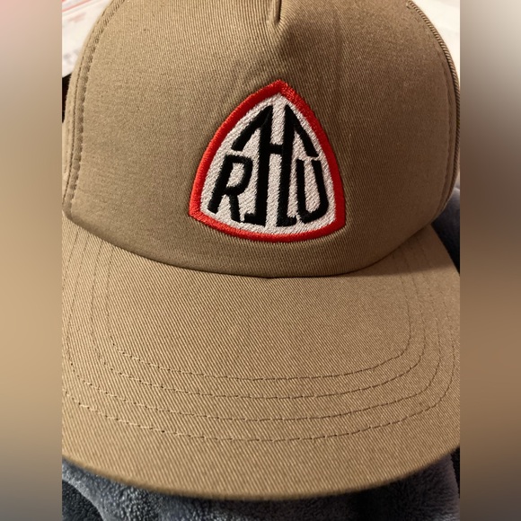 Rhude Beige Hat with Red and Black Emblem - Picture 6 of 10